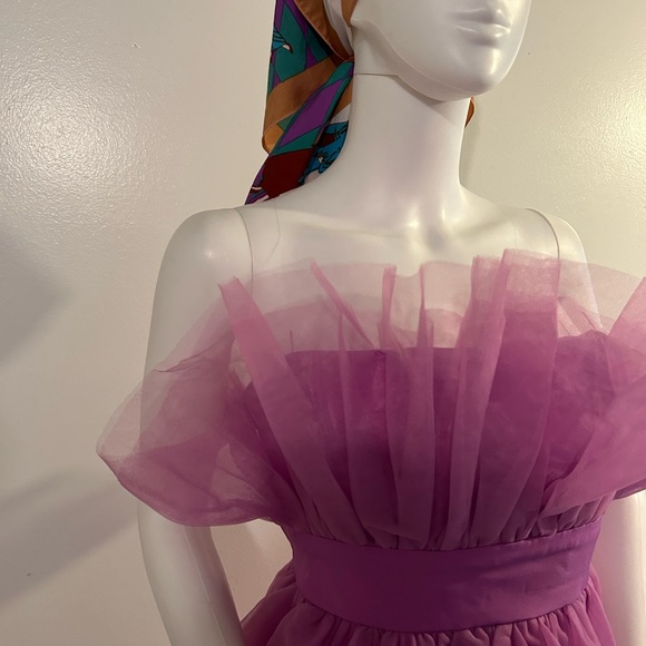 Lavender NWOT Strapless Tulle Mini Dress - size M - Picture 2 of 10